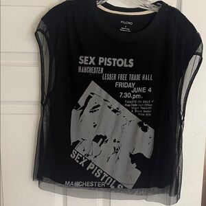Pilcro Black Graphic Short Sleeve Tee